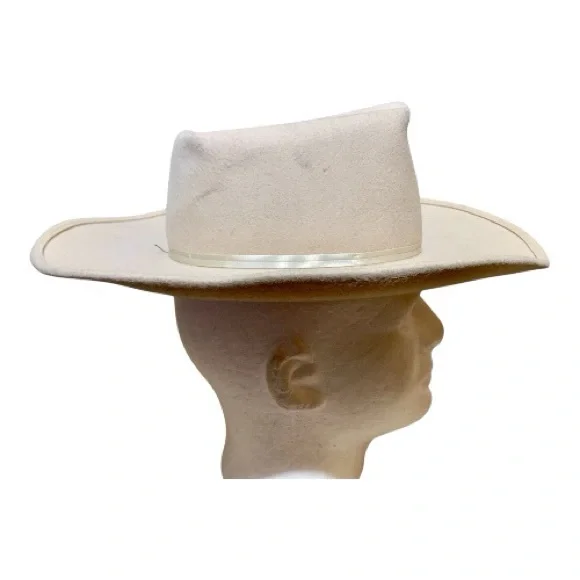 Women’s Rare Vintage 1950’s Always on Top Brand 100% Virgin Cream Wool Hat - Picture 3 of 7